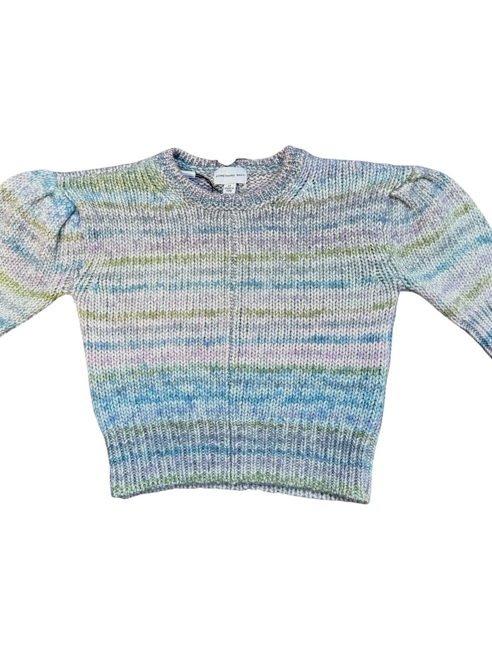 NWT Something Navy Ombre Crew Neck Puff Sleeve Sweater Sz 2T